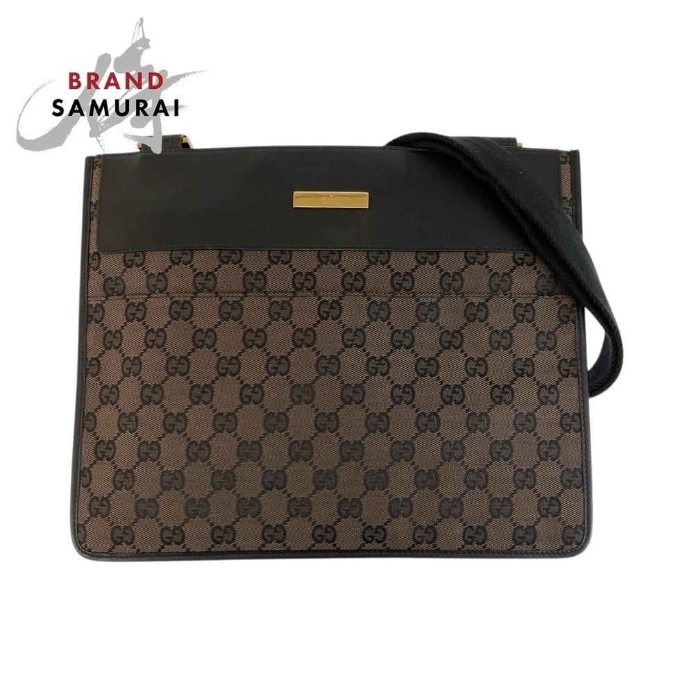 GUCCI brown GG canvas leather shoulder bag messenger